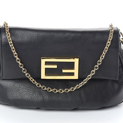 Fendi Vitello Flamingo Fendista Pouchette Crossbody Black 6 of 8