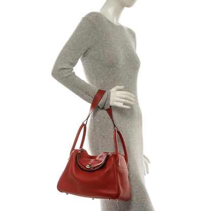 Hermes Taurillon Clemence Lindy 30 Rouge Casaque 2 of 7