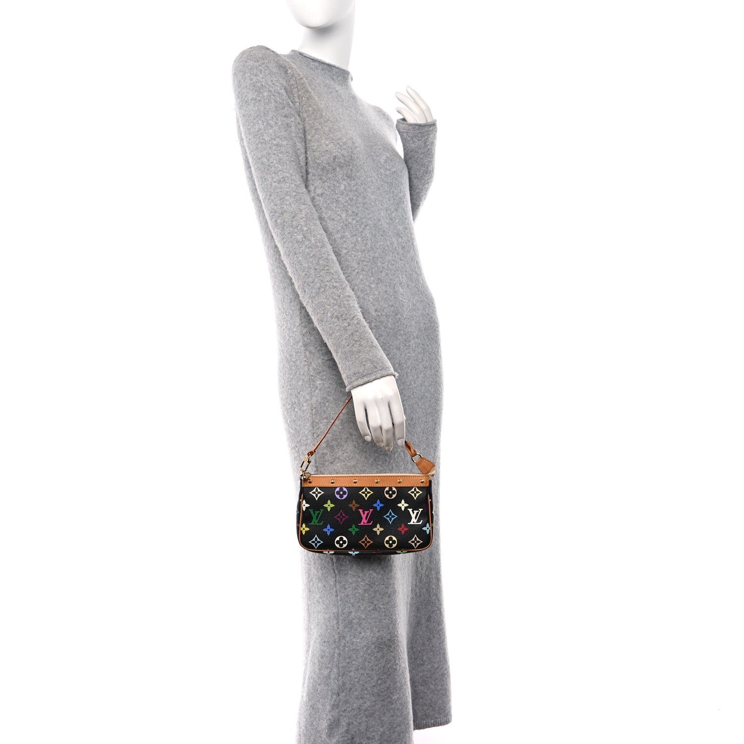 Louis Vuitton Monogram Multicolor Pochette Accessories Black 3 of 11