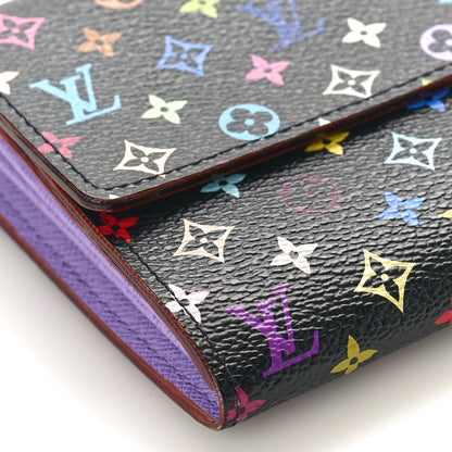 Louis Vuitton Monogram Multicolor Sarah Wallet Black Violet 8 of 9