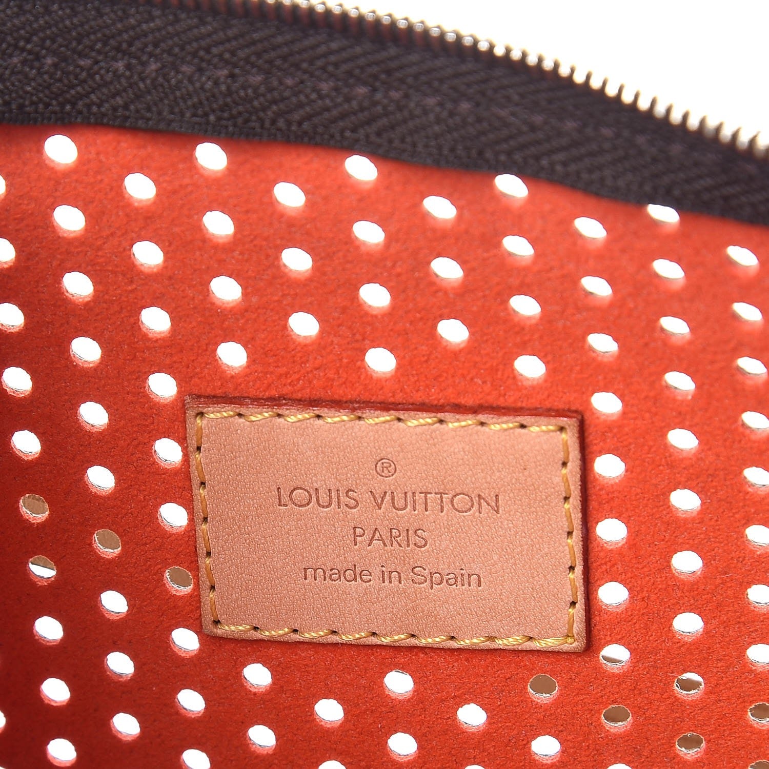 Louis Vuitton Monogram Perforated Pochette Accessories Bag Orange 8 of 10