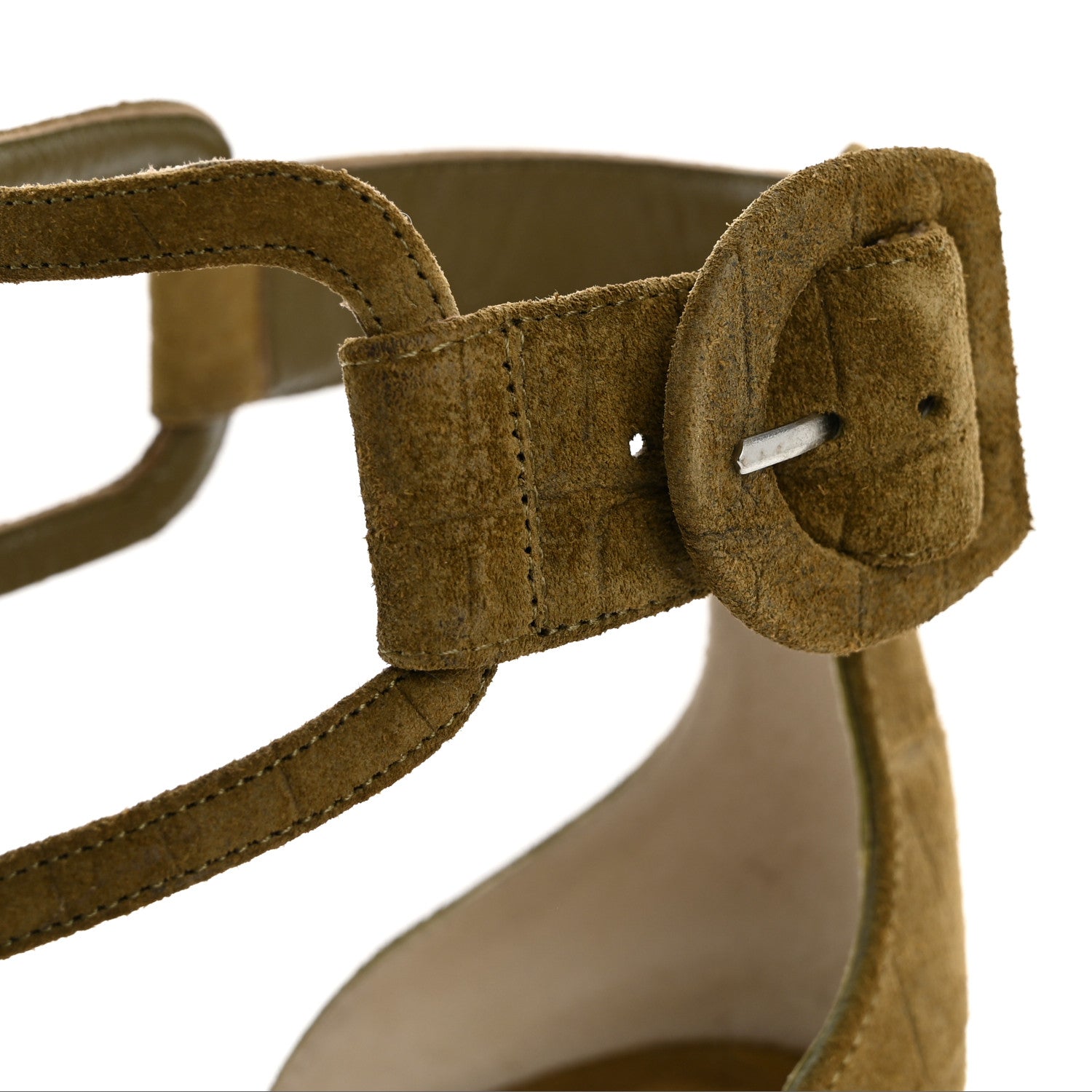 Christian Louboutin Tresse Veau Velours Bodrum 110 Wedge Sandals 41 Green Tea 9 of 12