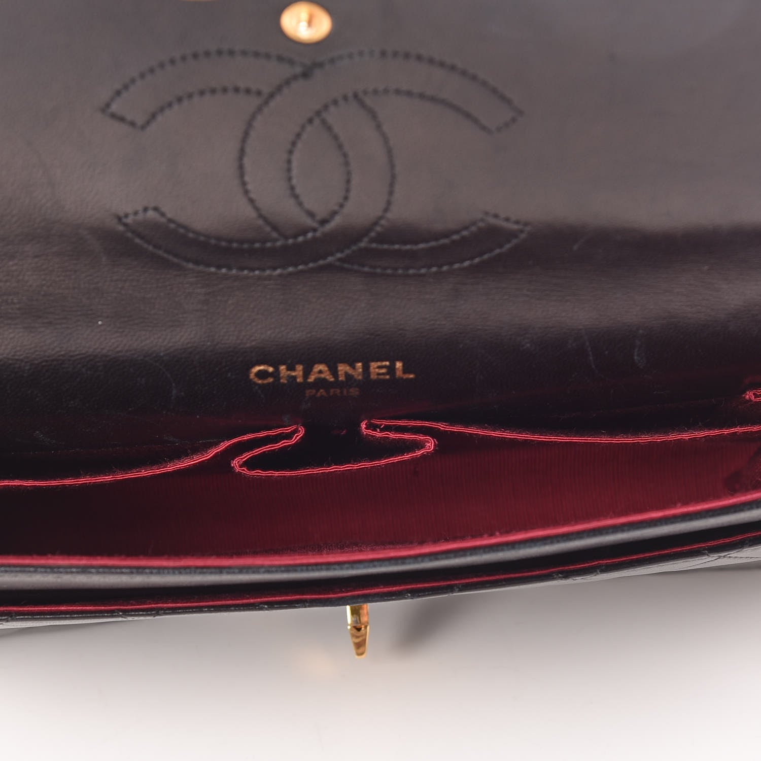 Chanel Lambskin Quilted Medium Double Flap Bijoux Chain Black 5 of 17