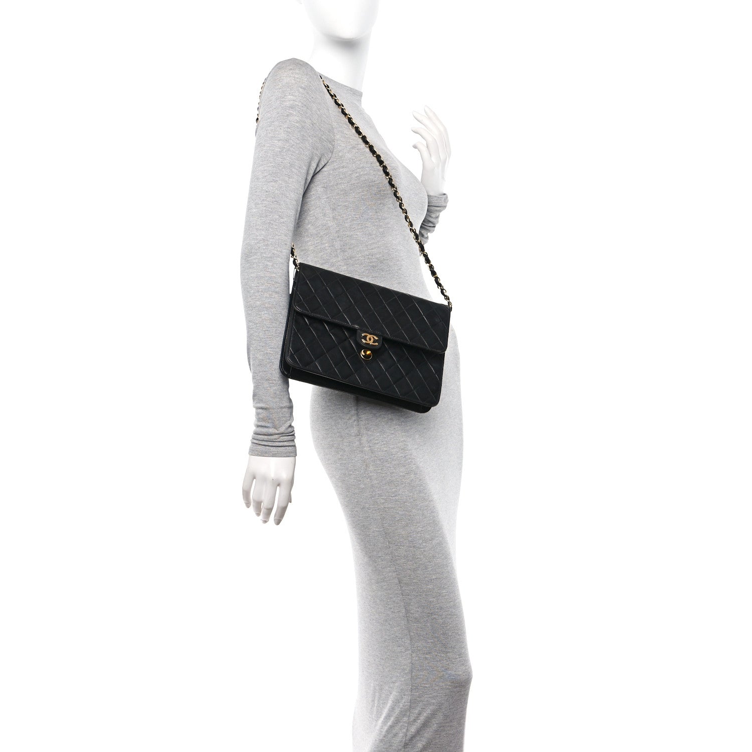 Chanel Lambskin Quilted Medium Single Flap Black 2 of 12