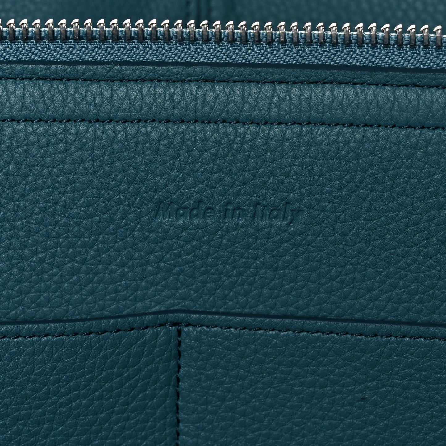 Baby Grained Calfskin Medium Tri-Fold Bag Ocean