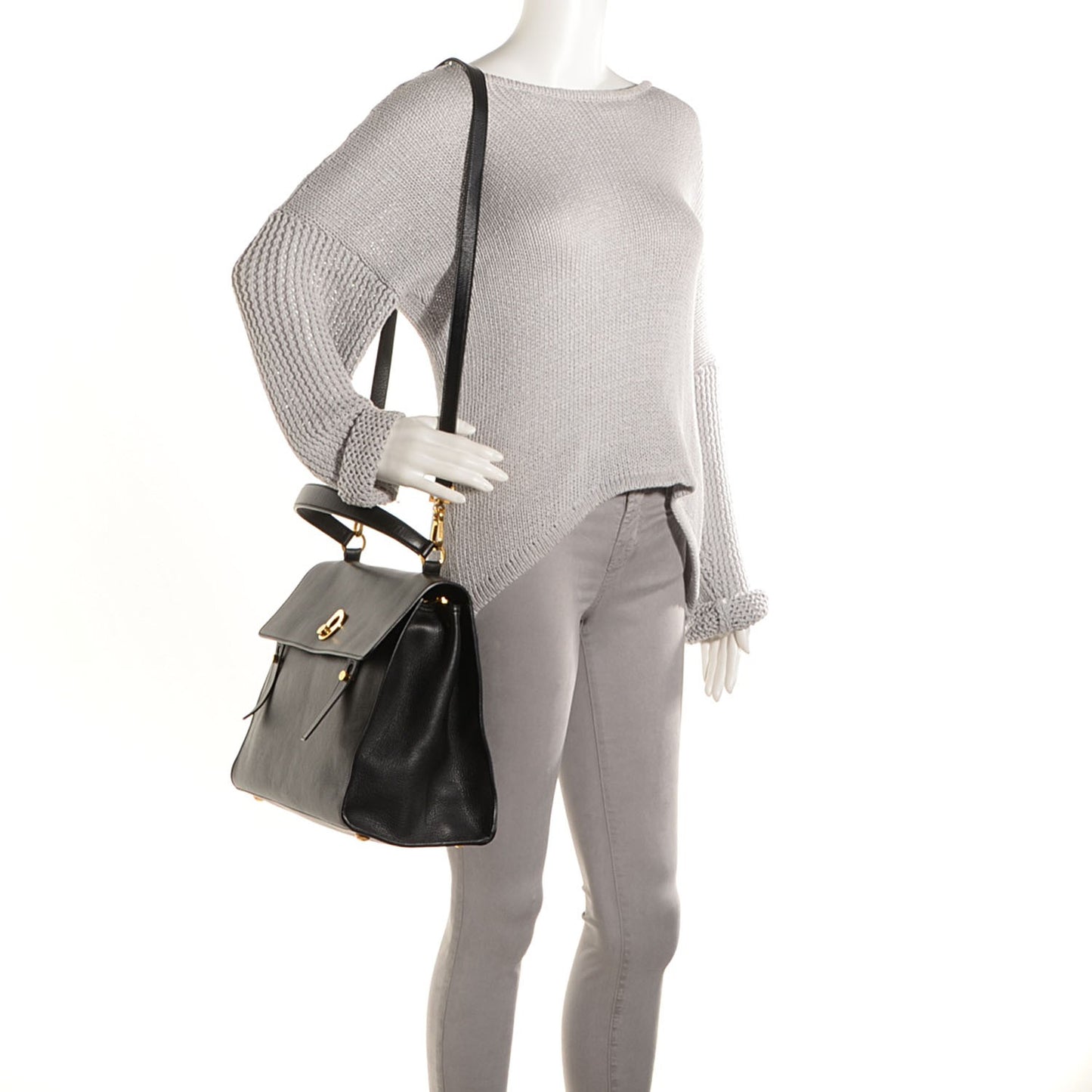 Calfskin Large Muse Two Black