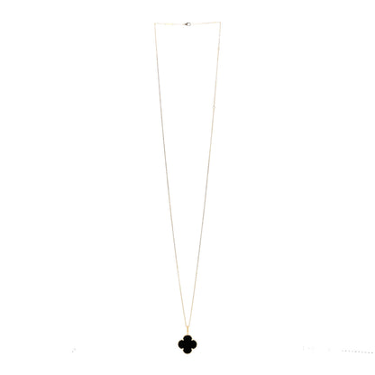 Van Cleef & Arpels 18K Yellow Gold Black Onyx Magic Alhambra Pendant Necklace 3 of 6