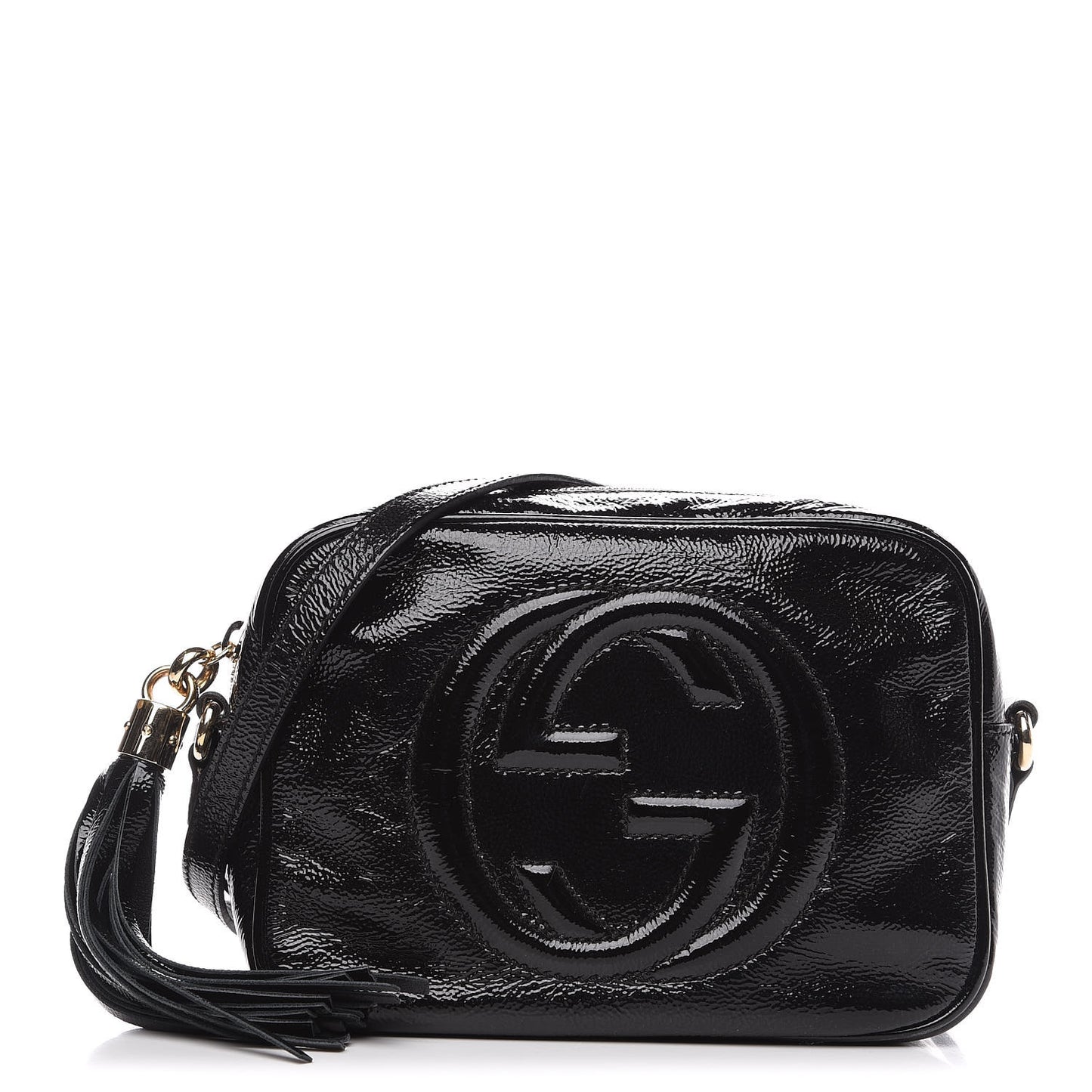 Soft Patent Small Soho Disco Bag Black