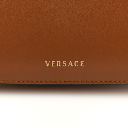 Versace Grained Calfskin Virtus Shoulder Bag Brown 7 of 14