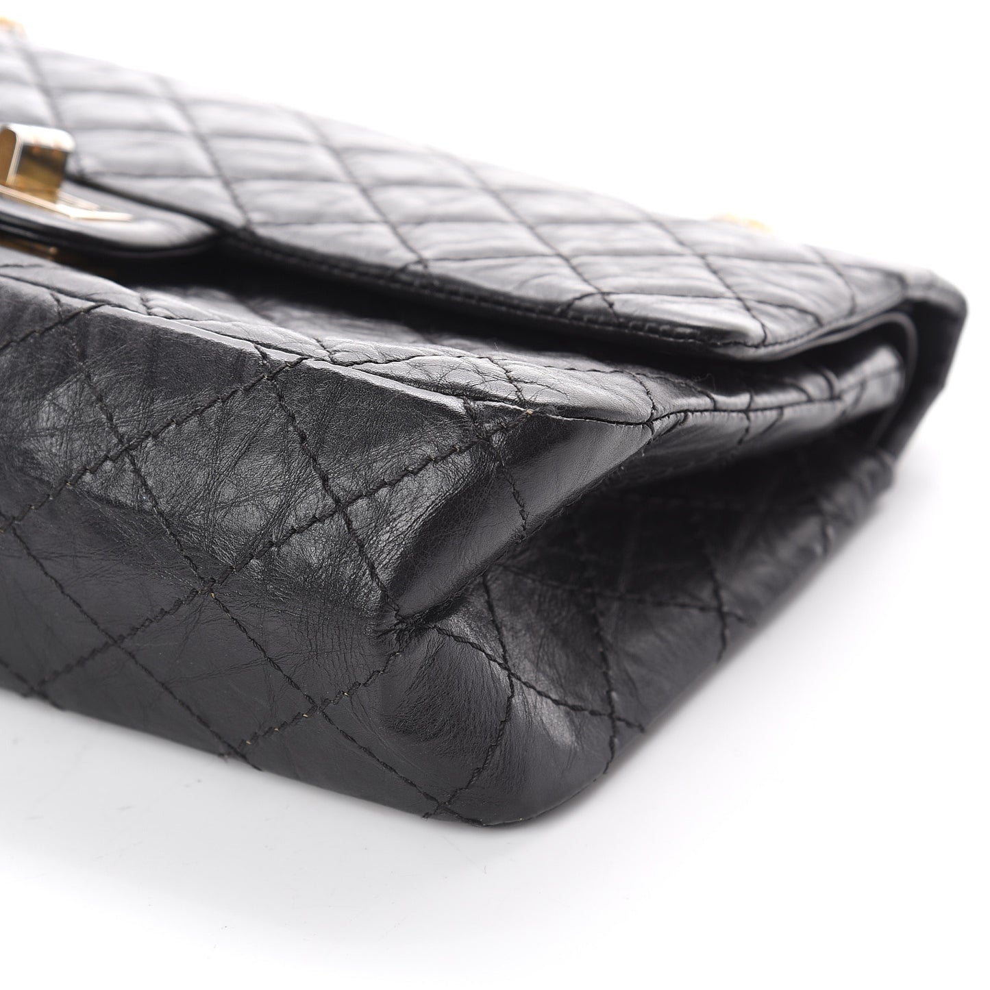 Aged Calfskin Quilted 2.55 Reissue 225 Flap Black