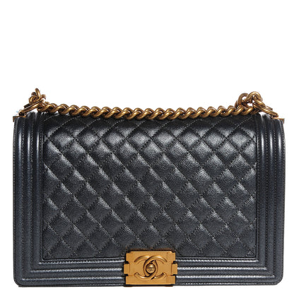 Chanel Pearl Calfskin New Medium Boy Flap Dark Grey 1 of 11