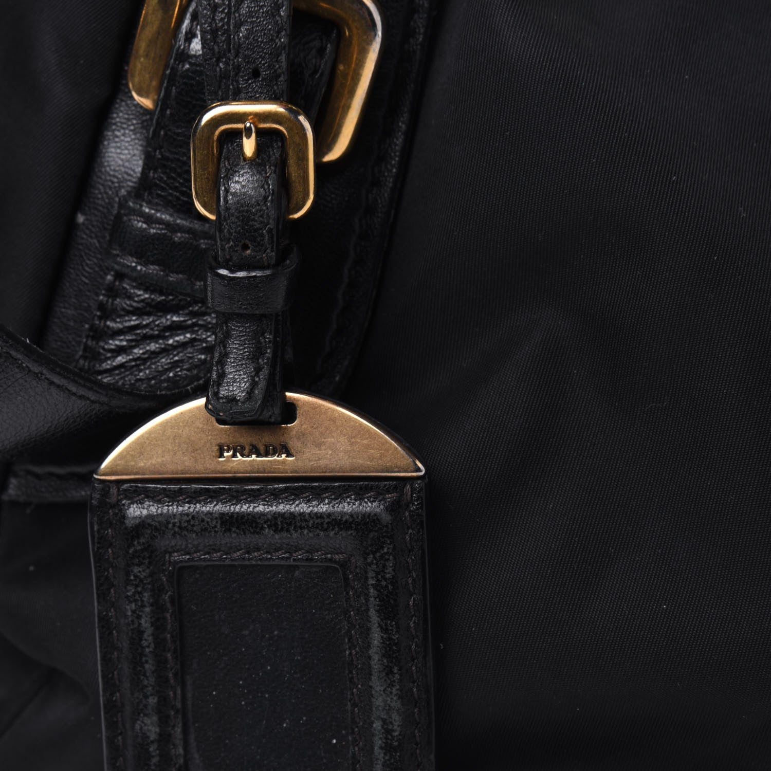 Prada Nylon Tessuto Soft Calfskin Small Shopping Satchel Black 30 of 34