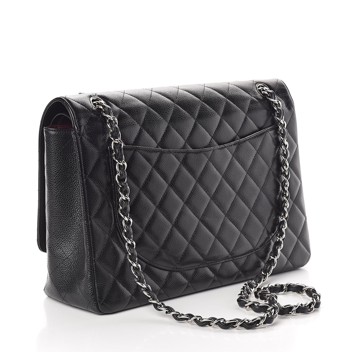 Caviar Quilted Maxi Double Flap Black
