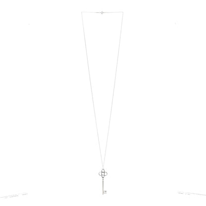 Tiffany Sterling Silver Large Crown Key Pendant Necklace 3 of 5