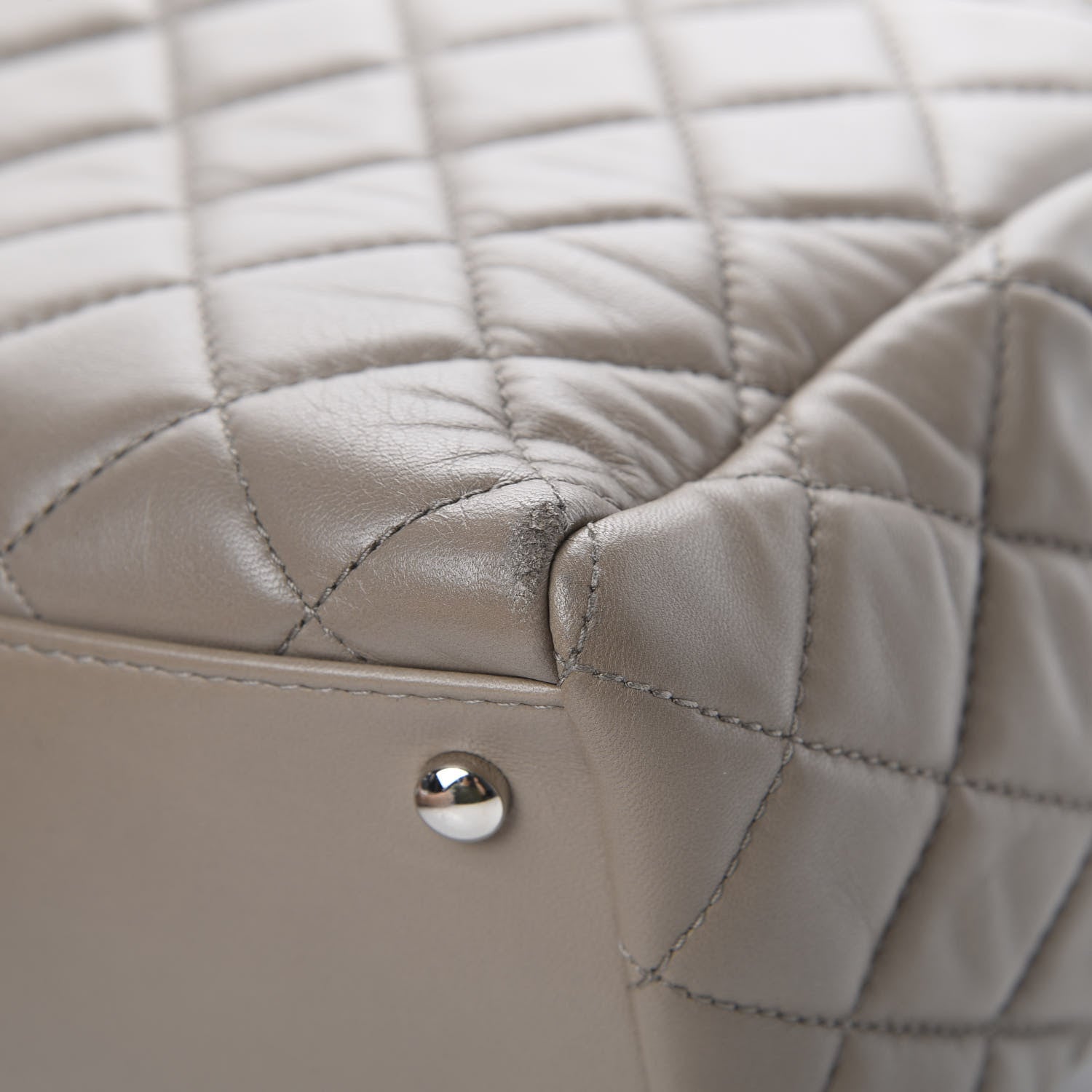Chanel Lambskin Quilted Large 7 Tote Taupe 9 of 15