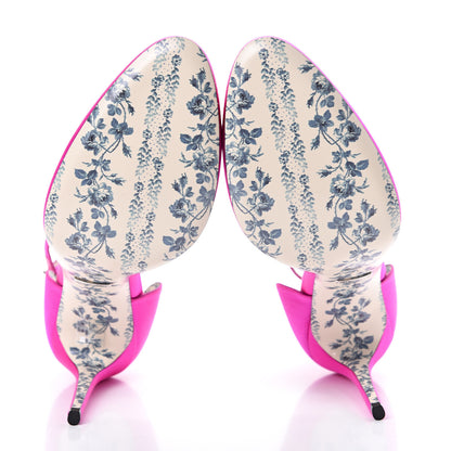 Gucci Satin Daisy Ankle Strap d'Orsay 105 Pumps 41 Fuchsia 5 of 8