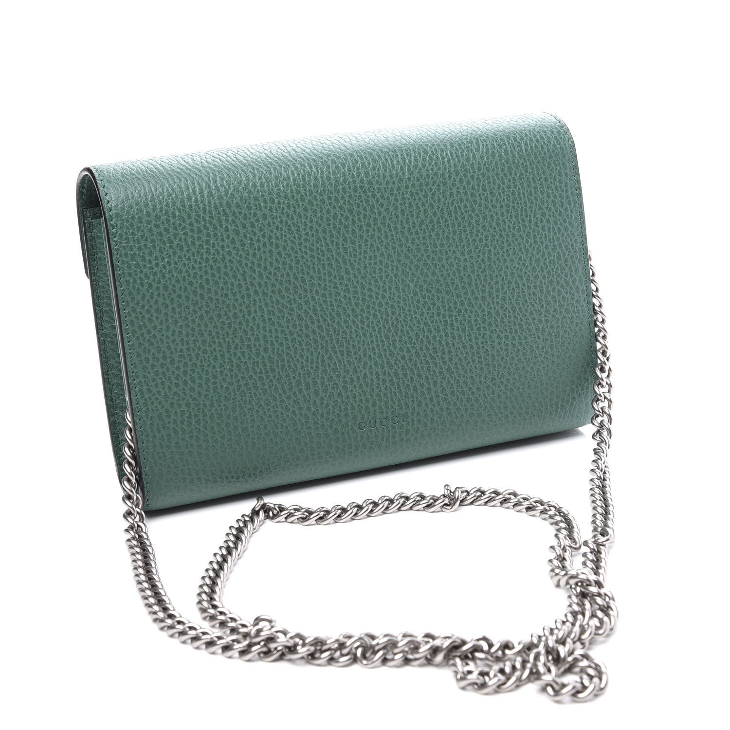 Gucci Calfskin Mini Dionysus Chain Wallet Emerald 2 of 11