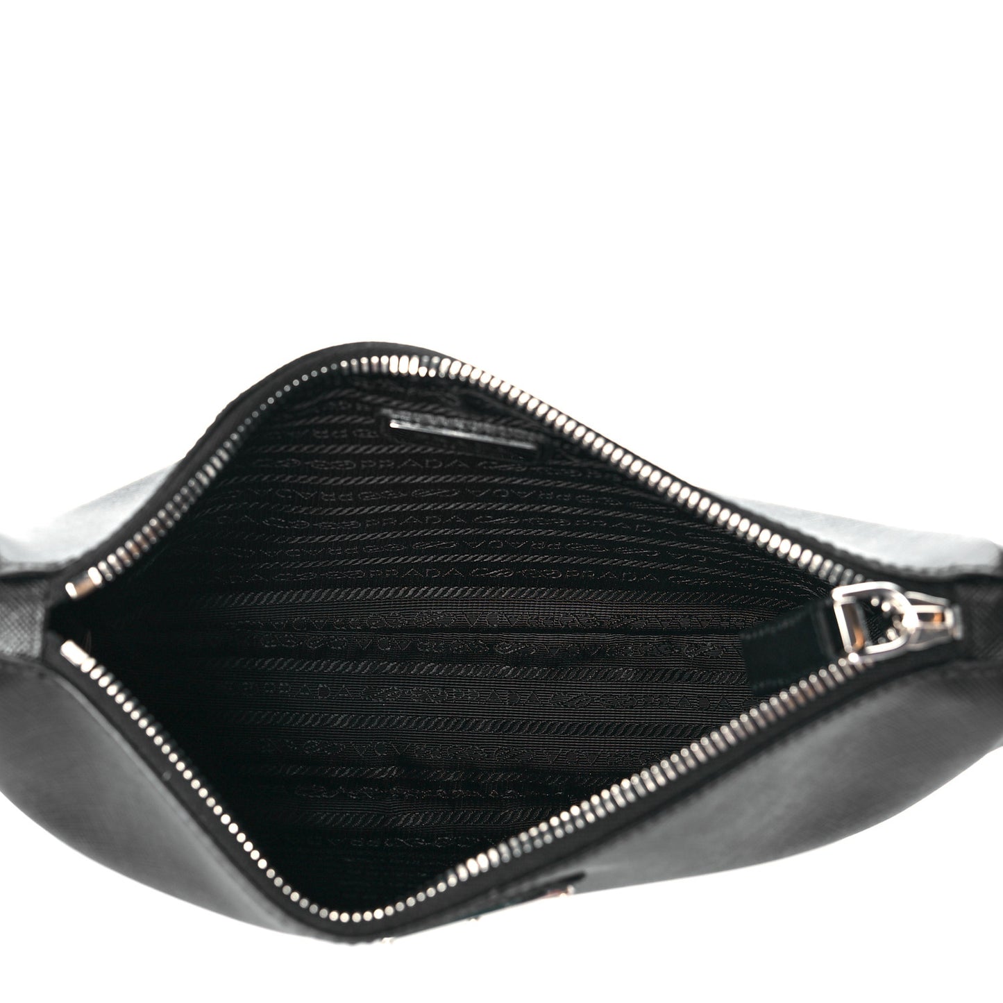 Saffiano Travel Pocket Zippered Shoulder Bag Black