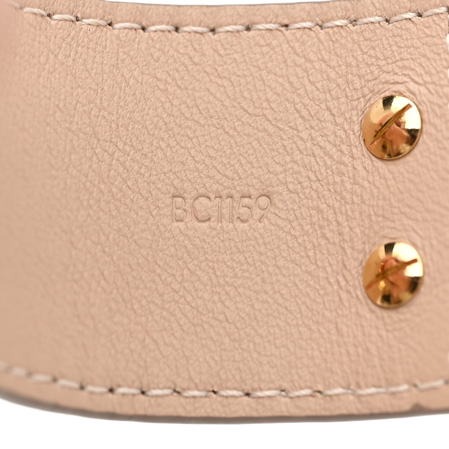 Louis Vuitton Calfskin So LV Cuff Bracelet 17 Beige 5 of 7