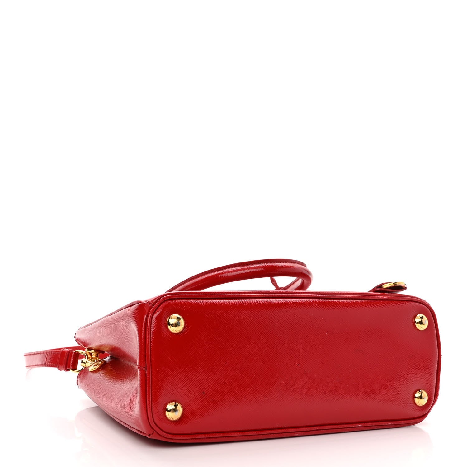 Prada Saffiano Vernice Small Galleria Double Zip Rosso 4 of 15