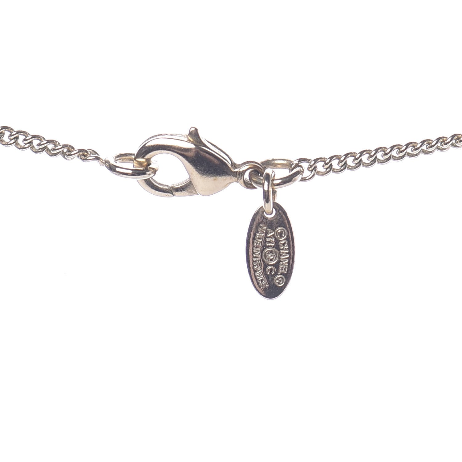 Chanel Crystal CC Pearl Drop Necklace Gold 5 of 5