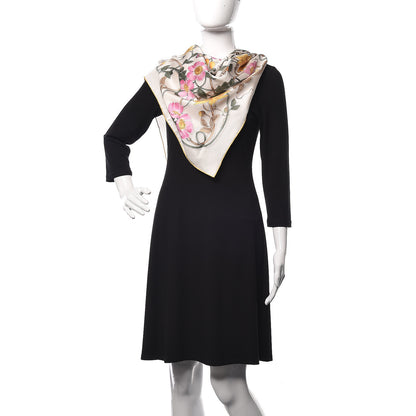 Gucci Silk Twill Flowerwebby Square Scarf White 2 of 4