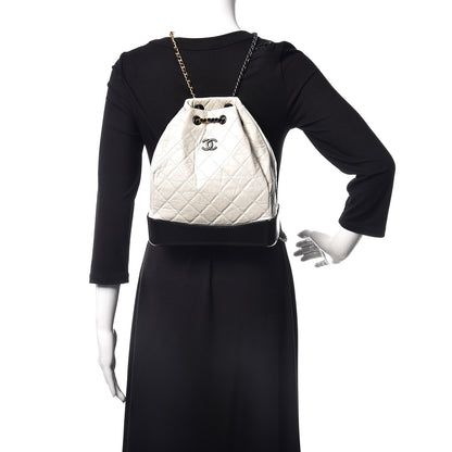 Chanel Aged Calfskin Quilted Gabrielle Backpack Black White 2 of 10