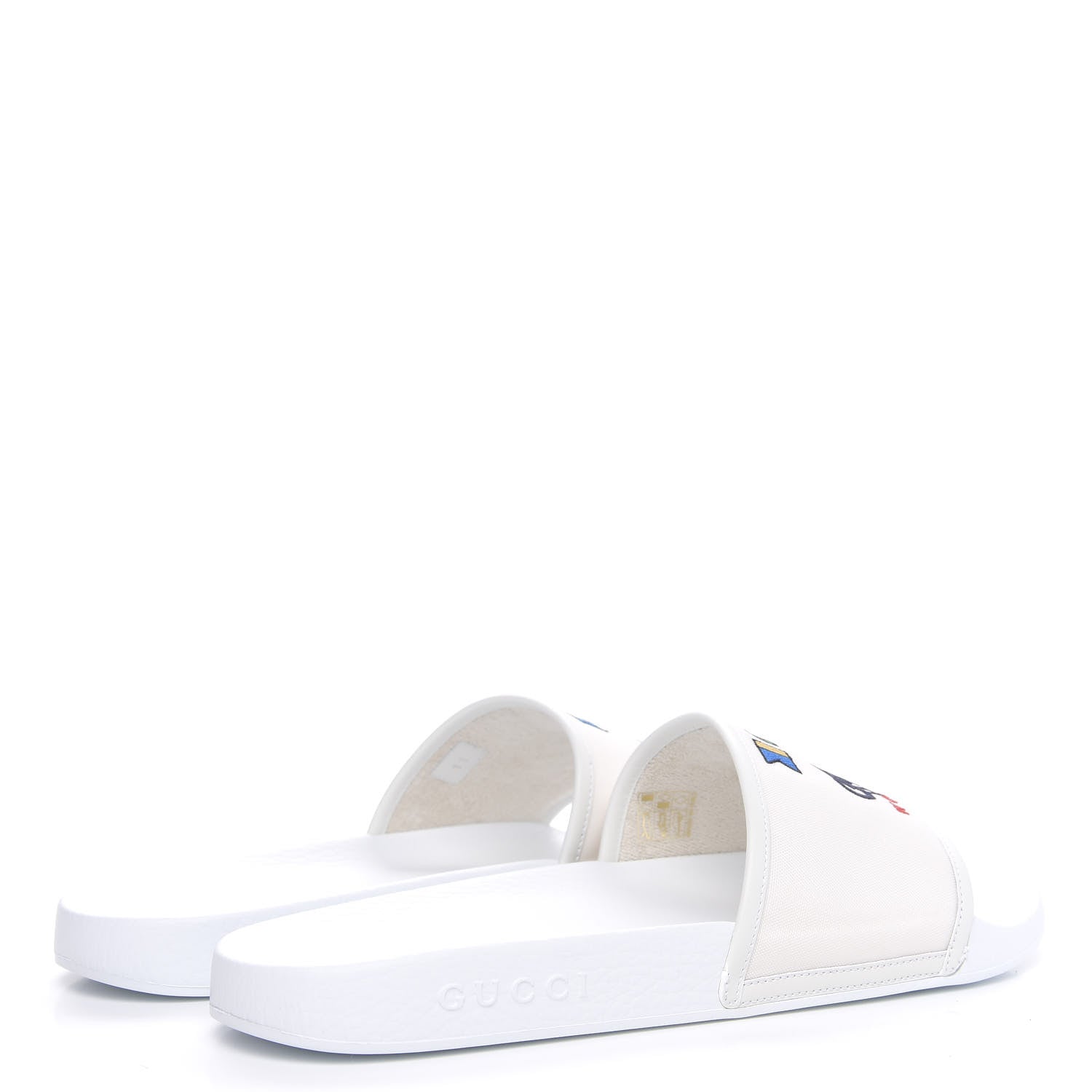 Gucci Canvas Worldwide Mens Pursuit Slide Sandals 11 White 4 of 8