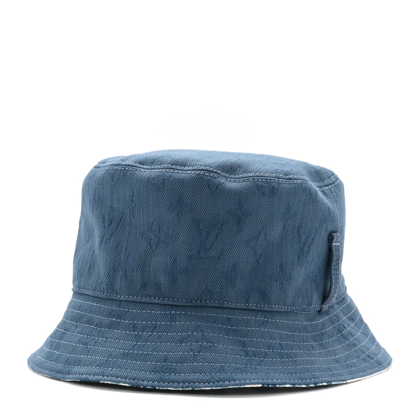 Cotton LV Play Monogram Aquagarden Reversible Bucket Hat Blue