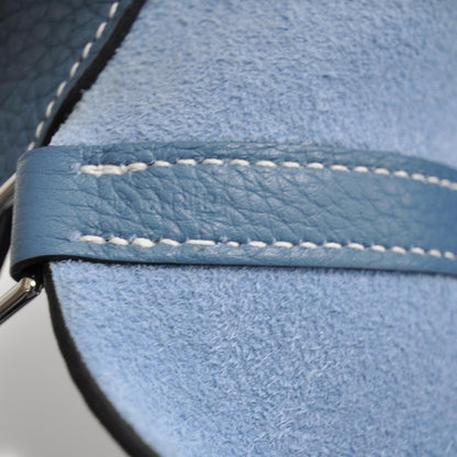 Hermes Taurillon Clemence Picotin MM Blue Jean 8 of 8