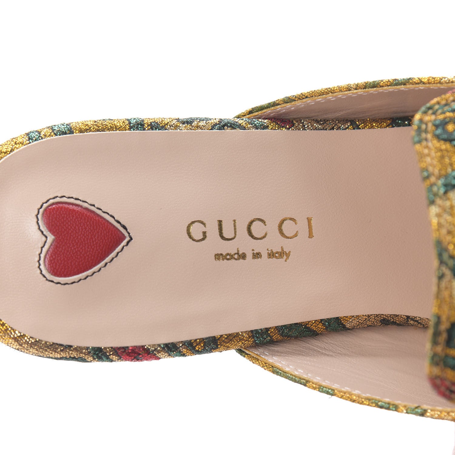 Gucci Iridescent Brocade Womens Princetown Slippers 36.5 Gold Multicolor 7 of 10