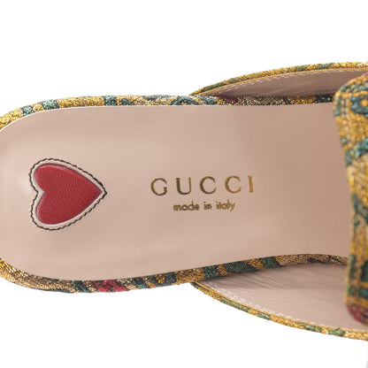 Gucci Iridescent Brocade Womens Princetown Slippers 36.5 Gold Multicolor 7 of 10