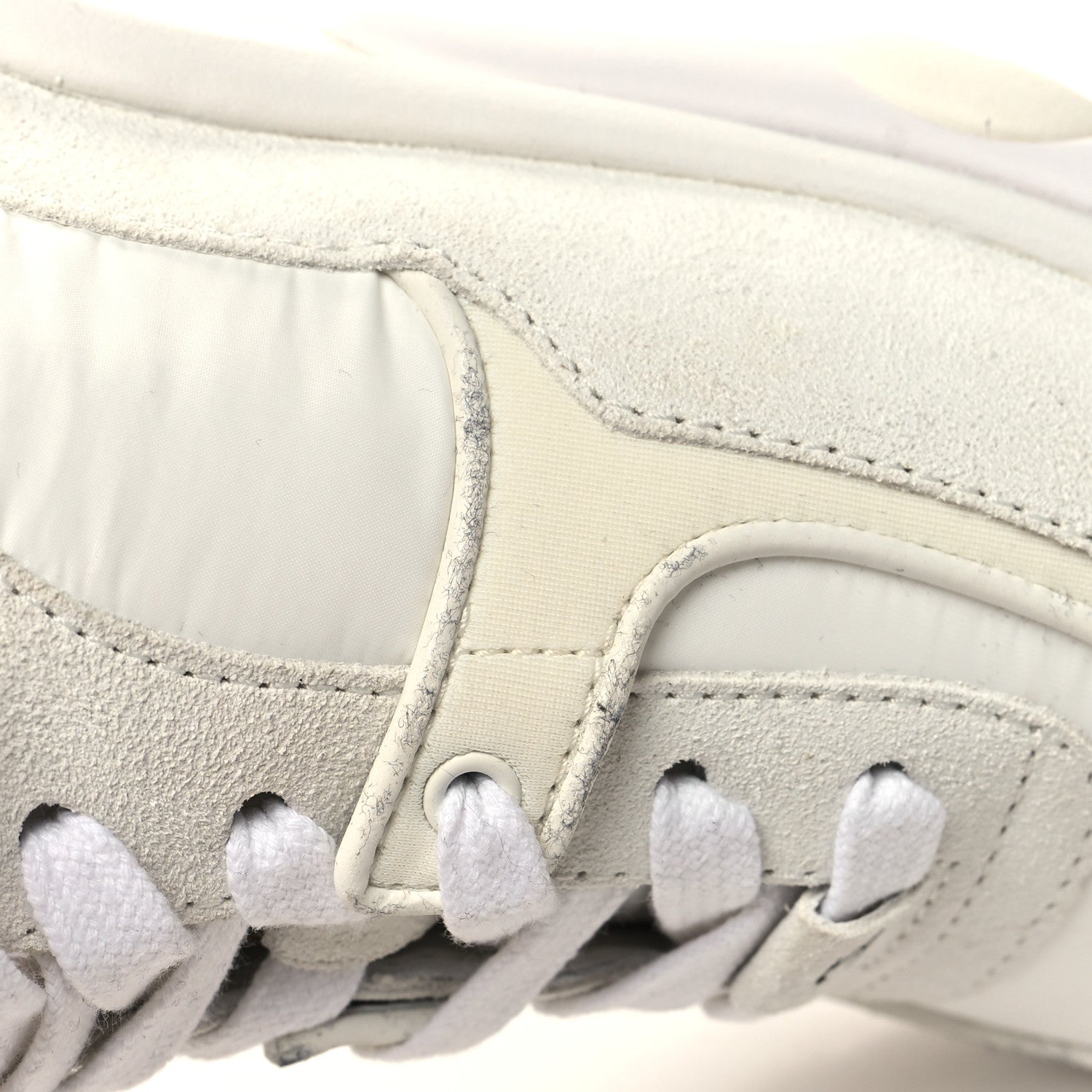 Chanel Suede Calfskin Fabric CC Sneakers 36 White 10 of 10