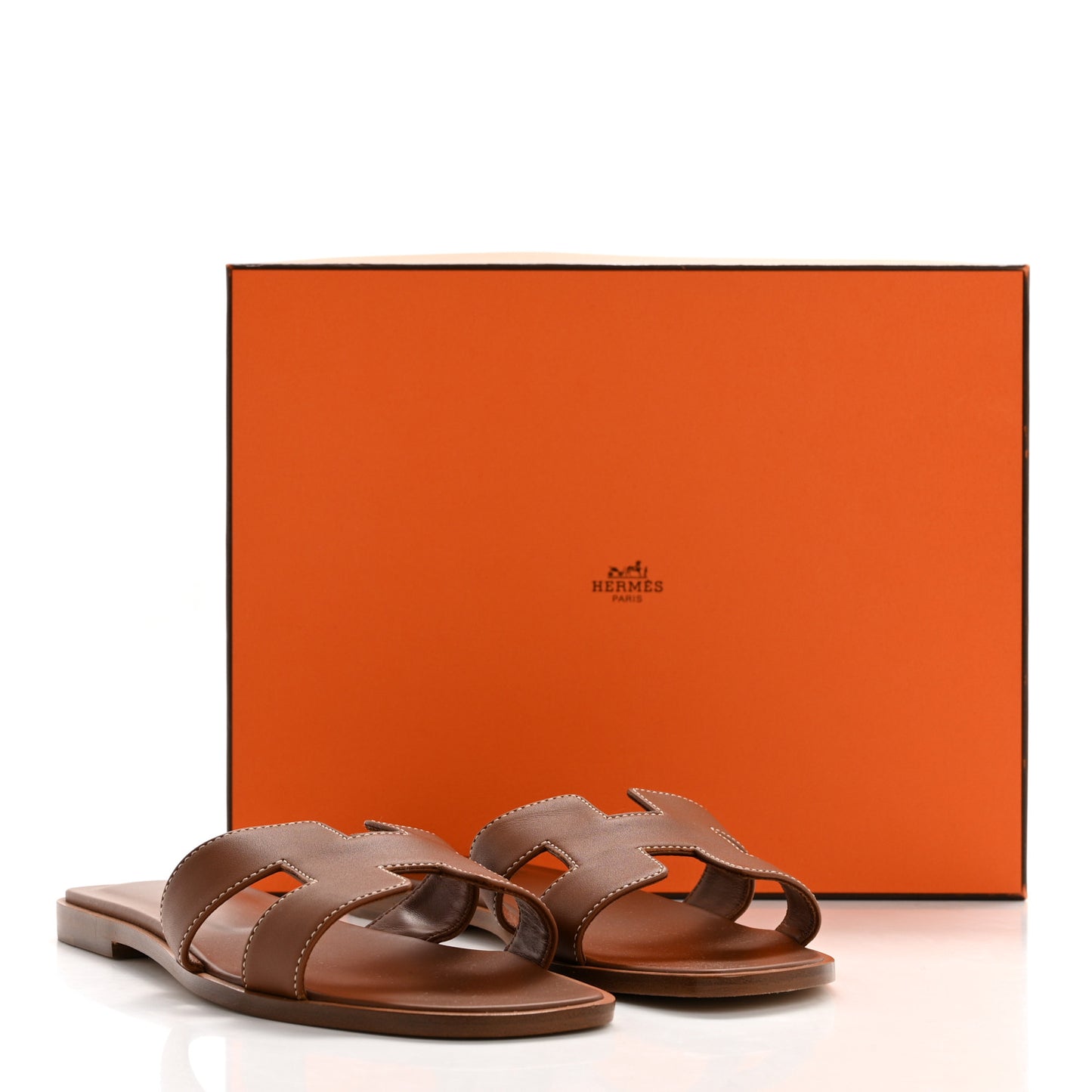 Box Calfskin Oran Sandals 38 Gold