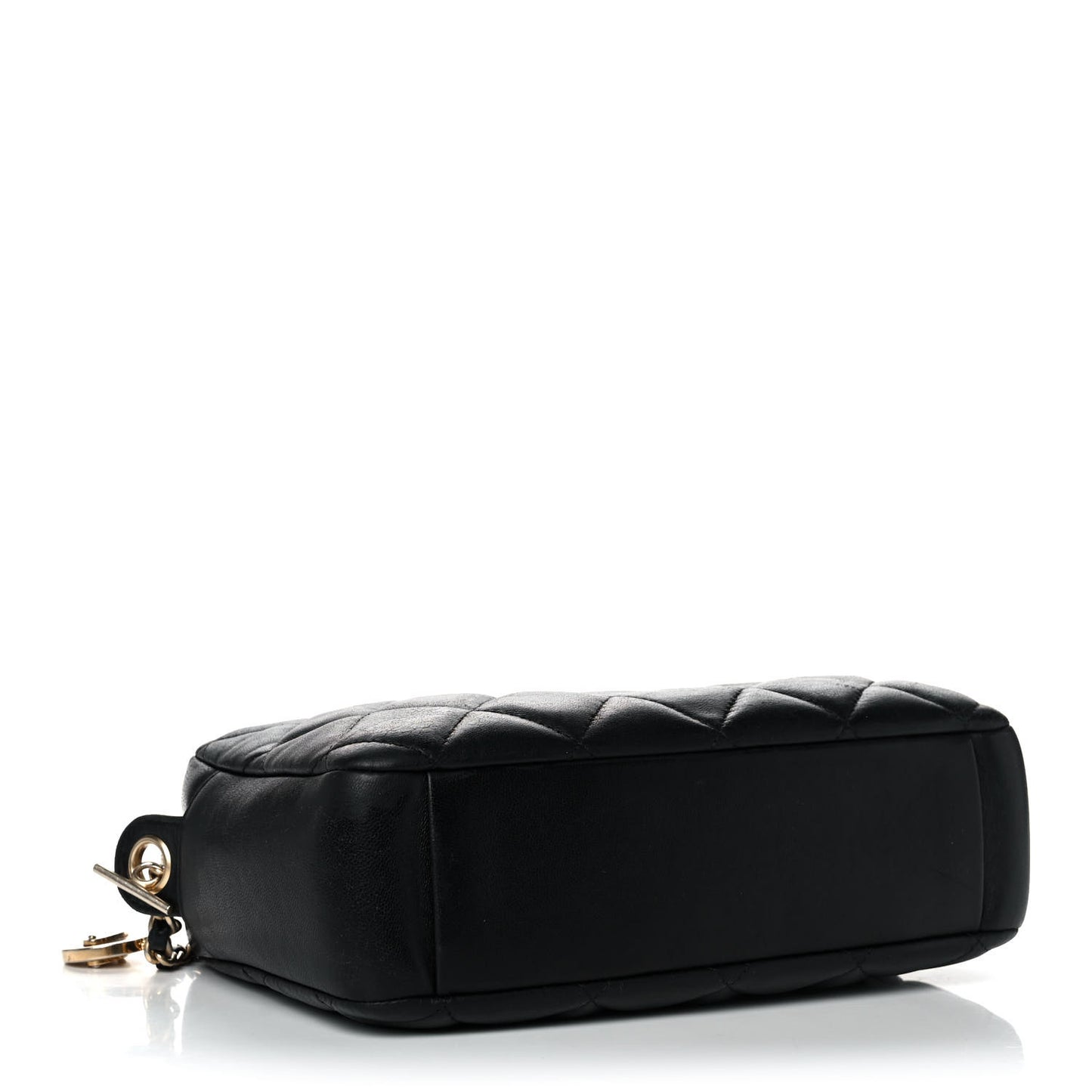 Lambskin Quilted Small Diamond CC Camera Case Black