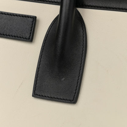 Saint Laurent Calfskin Bi-Color Small Sac De Jour White Black 11 of 12
