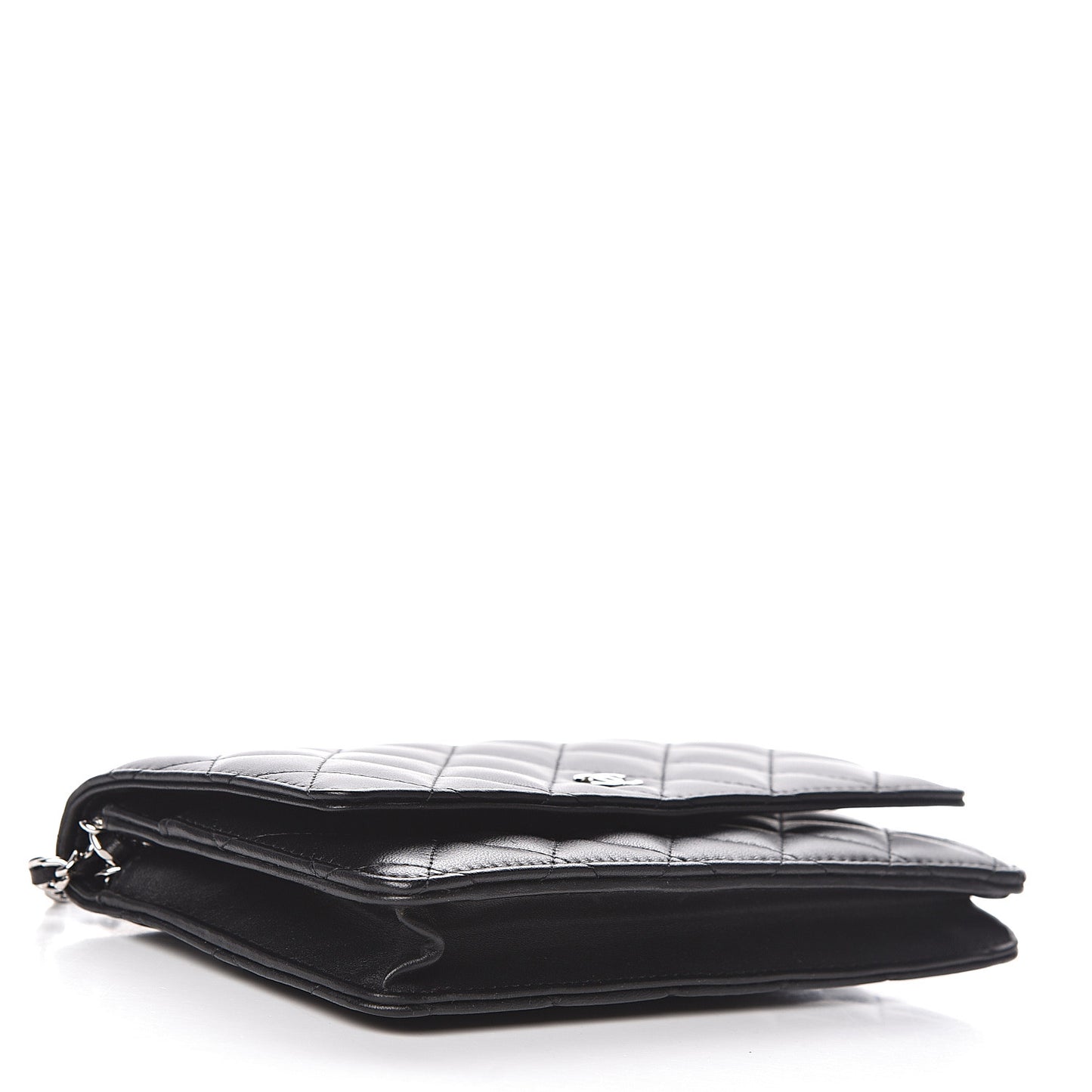 Lambskin Quilted Wallet On Chain WOC Black