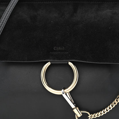 Chloe Suede Calfskin Medium Faye Shoulder Bag Black 10 of 15