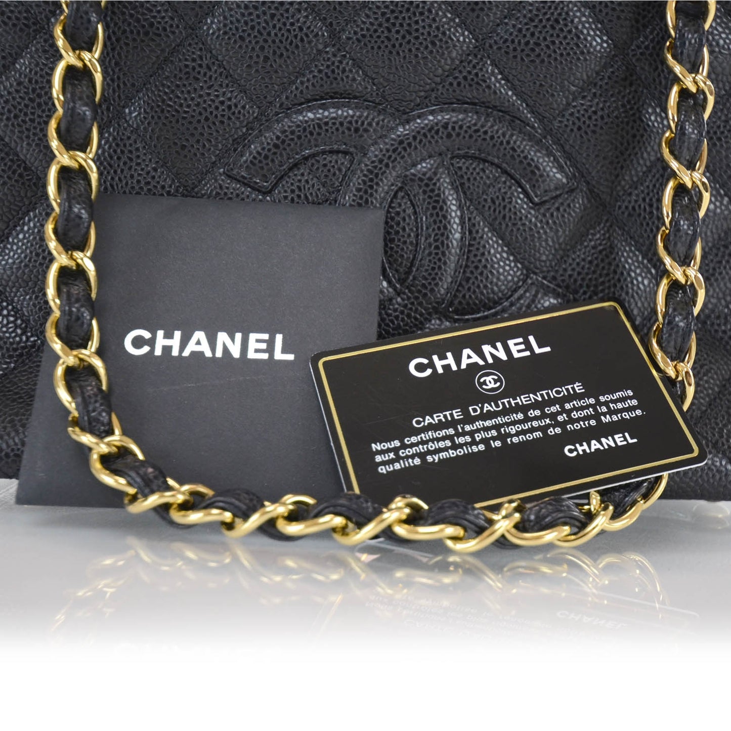 Caviar Quilted Petit Timeless Tote PTT Black