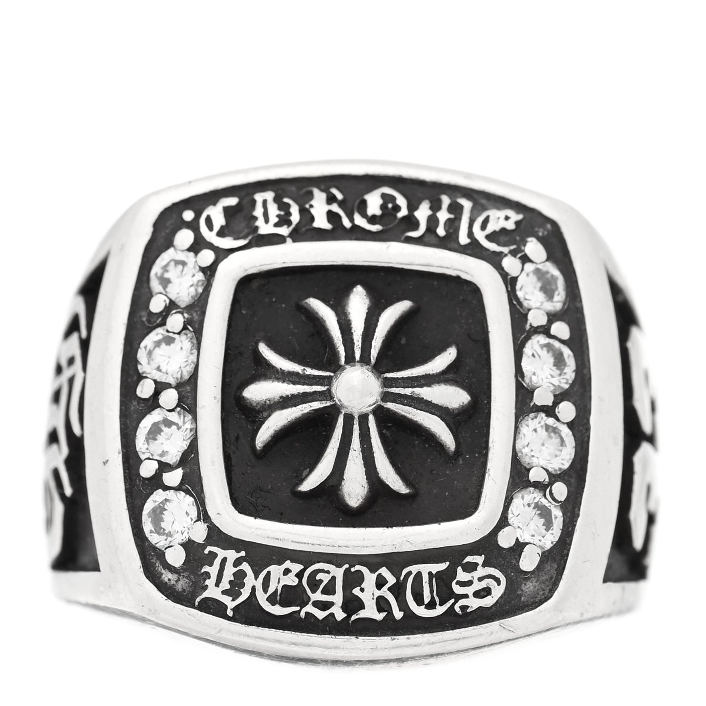 Sterling Silver Diamond Large Champion Ring 58 8.25