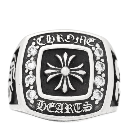Chrome Hearts Sterling Silver Diamond Large Champion Ring 58 8.25 1 of 5