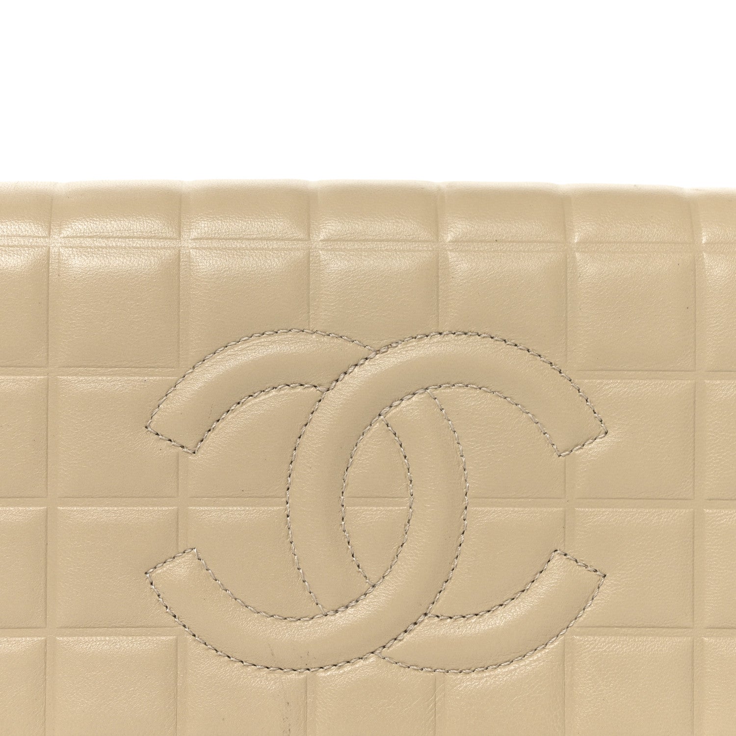 Chanel Lambskin Quilted CC Chocolate Bar Flap Beige 8 of 12