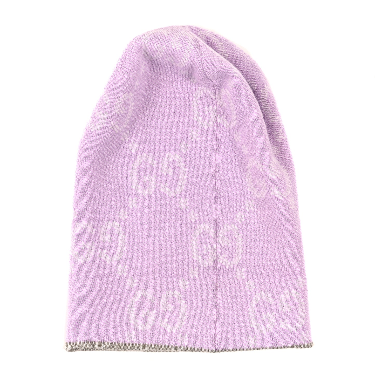 Wool GG Monogram Fog Tricot Beanie Hat M Purple