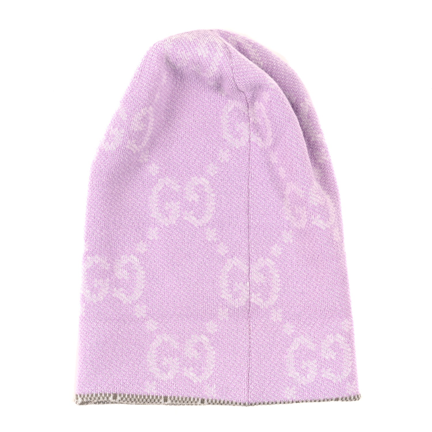 Gucci Wool GG Monogram Fog Tricot Beanie Hat M Purple 3 of 4