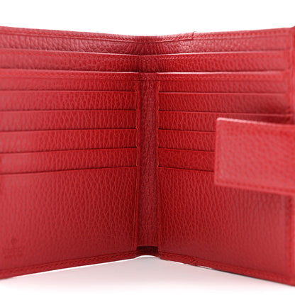 Gucci Dollar Calfskin Double G French Flap Wallet Hibiscus Red 6 of 9