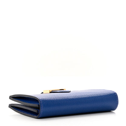 Hermes Chevre Mysore Bearn Card Holder Wallet Bleu Royal 4 of 7