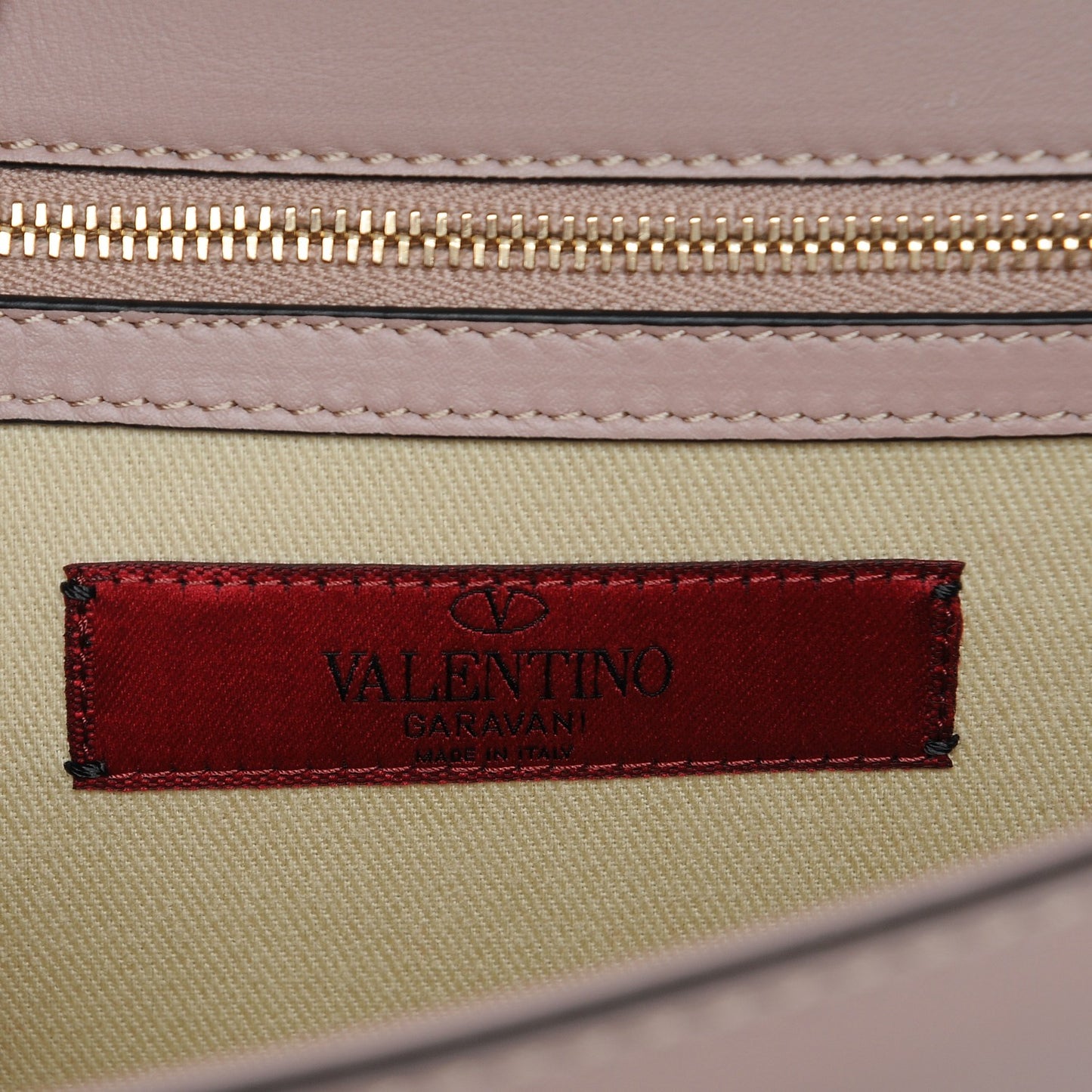 Vitello Medium Glam Lock Rockstud Flap Poudre