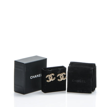 Chanel Metal Chain Link CC Earrings Gold 5 of 5