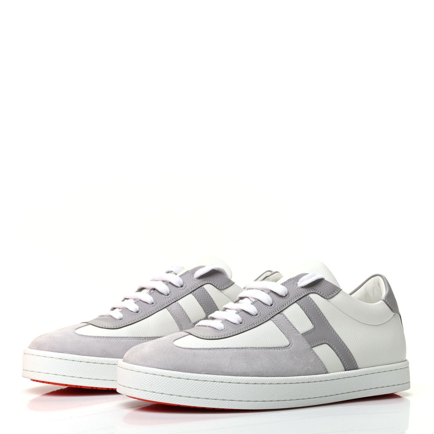 Epsom Suede Boomerang Sneakers 40 White Gris