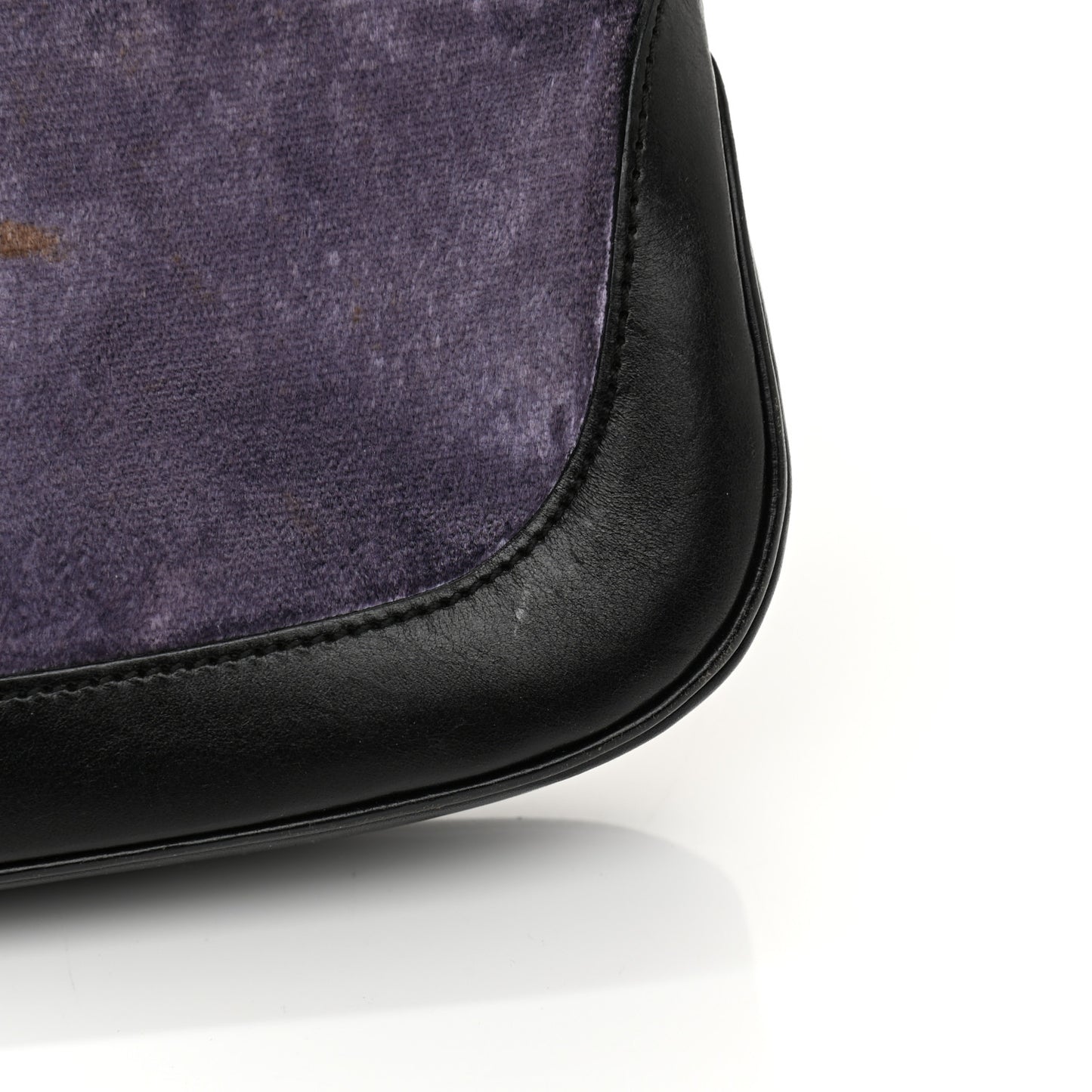 Velvet Calfskin Jackie O Hobo Purple Black